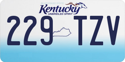 KY license plate 229TZV