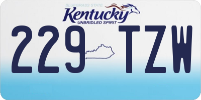 KY license plate 229TZW