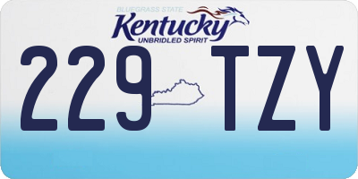 KY license plate 229TZY