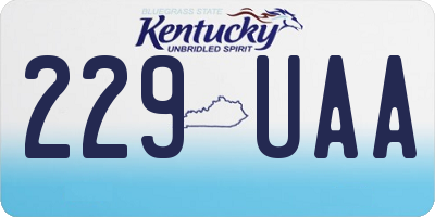 KY license plate 229UAA