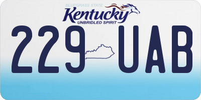 KY license plate 229UAB