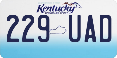 KY license plate 229UAD