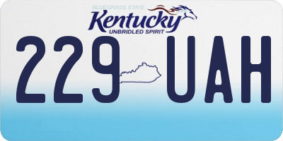 KY license plate 229UAH