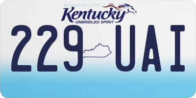 KY license plate 229UAI