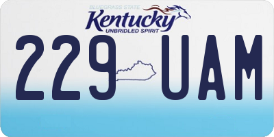 KY license plate 229UAM