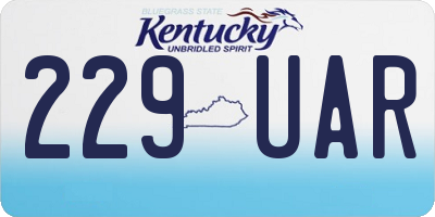 KY license plate 229UAR