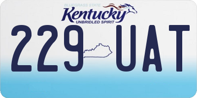 KY license plate 229UAT