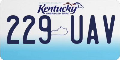 KY license plate 229UAV