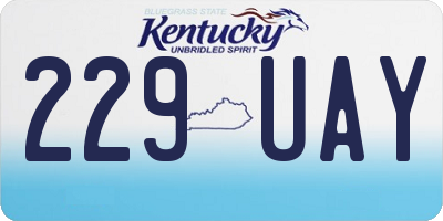 KY license plate 229UAY