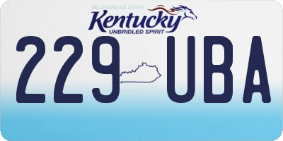 KY license plate 229UBA