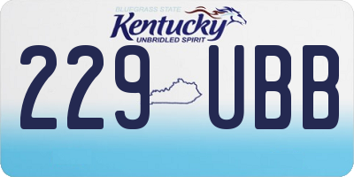 KY license plate 229UBB