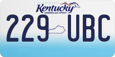 KY license plate 229UBC