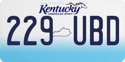 KY license plate 229UBD