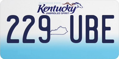 KY license plate 229UBE
