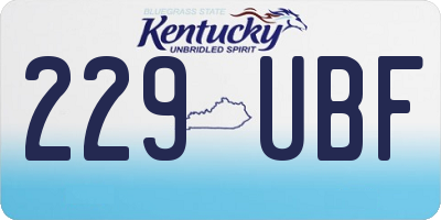 KY license plate 229UBF