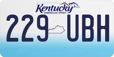 KY license plate 229UBH