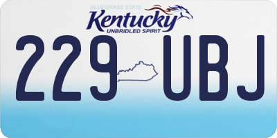 KY license plate 229UBJ