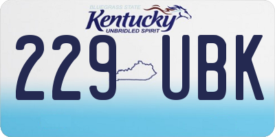 KY license plate 229UBK