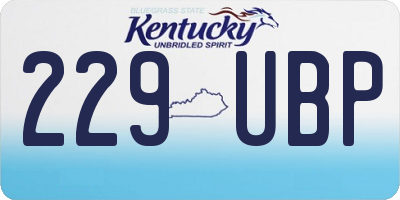 KY license plate 229UBP