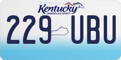 KY license plate 229UBU
