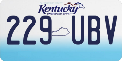 KY license plate 229UBV