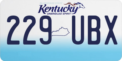 KY license plate 229UBX