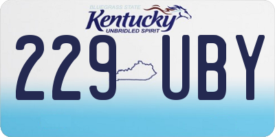 KY license plate 229UBY