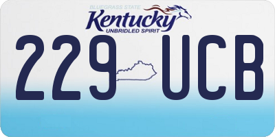 KY license plate 229UCB