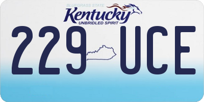 KY license plate 229UCE