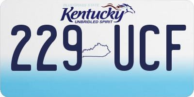 KY license plate 229UCF