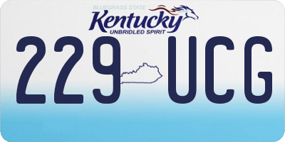 KY license plate 229UCG