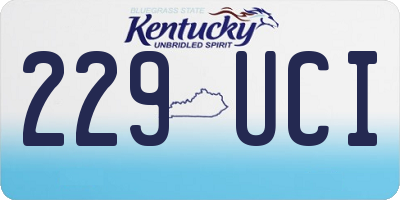 KY license plate 229UCI