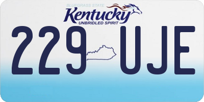 KY license plate 229UJE