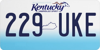 KY license plate 229UKE