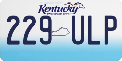 KY license plate 229ULP