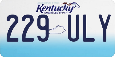 KY license plate 229ULY