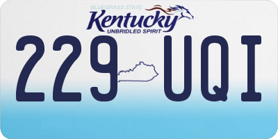 KY license plate 229UQI