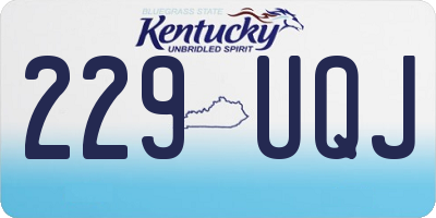 KY license plate 229UQJ