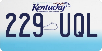 KY license plate 229UQL