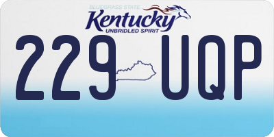 KY license plate 229UQP