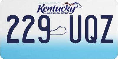 KY license plate 229UQZ