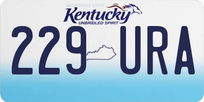 KY license plate 229URA