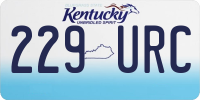 KY license plate 229URC