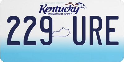 KY license plate 229URE