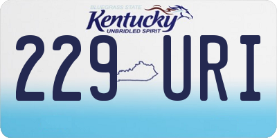 KY license plate 229URI