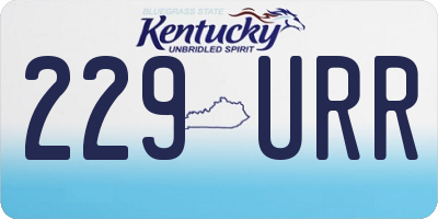 KY license plate 229URR