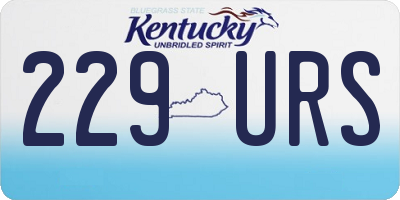 KY license plate 229URS