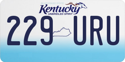 KY license plate 229URU