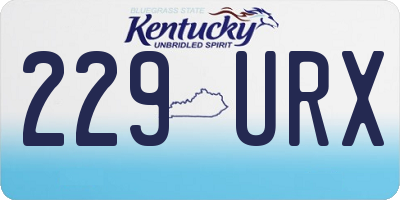 KY license plate 229URX