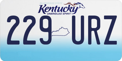 KY license plate 229URZ